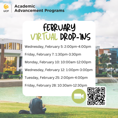 Wednesday, February 5: 2:00pm-4:00pm Friday, February 7: 1:30pm-3:30pm Monday, February 10: 10:00am-12:00pm Wednesday, February 12: 1:00pm-3:00pm Tuesday, February 25: 2:00pm-4:00pm Friday, February 28: 10:30am-12:30pm