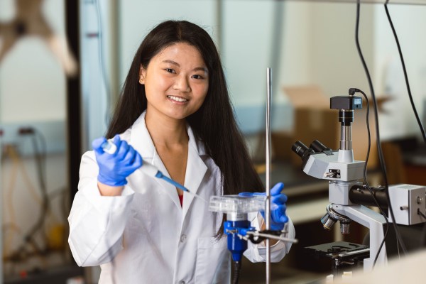 A graduate student in a lab